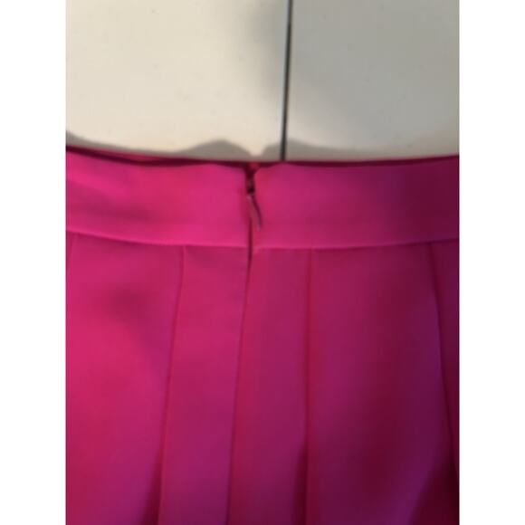 J Crew Hot Pink Knit Barbie Pleated Crepe Skirt Fully Lined Size 4 - Picture 4 of 7